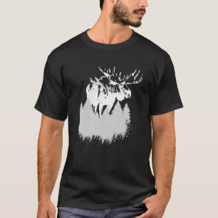 Camiseta Animais florestais com natureza e floresta e alce