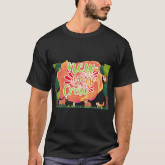 Camiseta Animais Florestais de Tripulação do Ano Novo