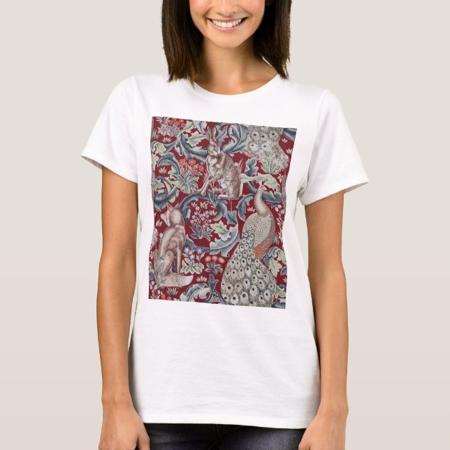 Camiseta Animais Florestais, William Morris (Frente)