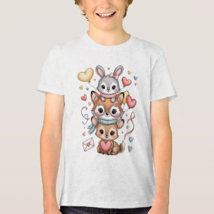 Camiseta Animais fofos da floresta para o Dia dos Namorados