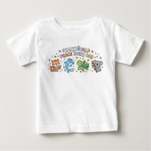 Camiseta Animais Fofos do Dia da Terra - Paz Todos os Dias