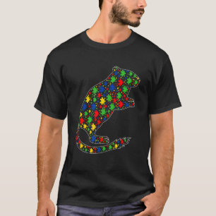 Camiseta Animais Gerbil Peças de Quebra-cabeça Conscientiza