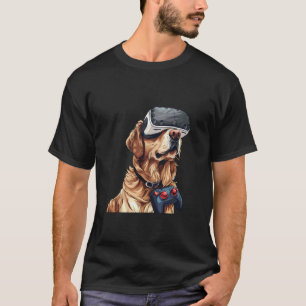 Camiseta Animais Jogando- Golden Retriever Jogando Console