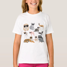 Camiseta Animais legal e Engraçados Vestindo óculos escuros