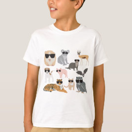 Camiseta Animais legal e Engraçados Vestindo óculos escuros