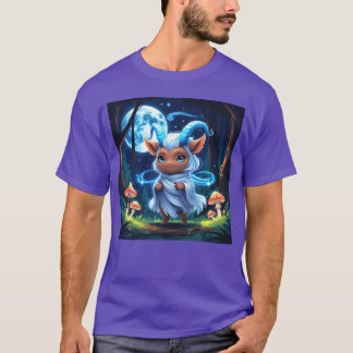 Camiseta animais lendáriosela diabo azul na família da flor