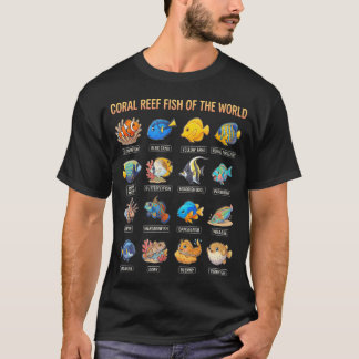 Camiseta Animais Marinhos Coloridos do Recife de Coral Fofo