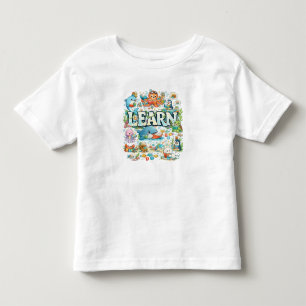 Camiseta Animais Marinhos do Oceano LEARN Gráfico Infantil