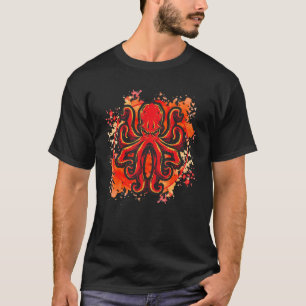 Camiseta Animais Marinhos Octopus Frutos Do Mar Retro-Squid