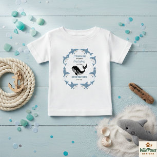 Camiseta Animais Marinhos Tubarão 1º Aniversário   Debaixo 