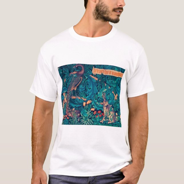 Camiseta Animais na Floresta, William Morris (Frente)