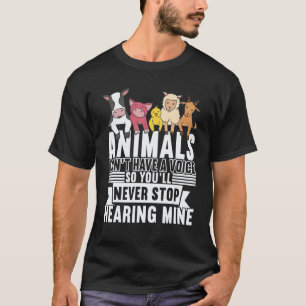 Camiseta Animais Não Têm Uma Voz Vegana Vegana Veganismo 1