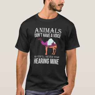 Camiseta Animais não têm voz, então você nunca vai parar