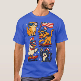 Camiseta Animais Patrióticos 'Merica - Animais de Estimação