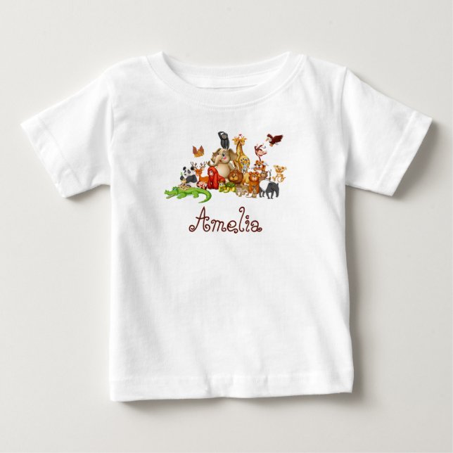 Camiseta Animais personalizados para crianças (Frente)