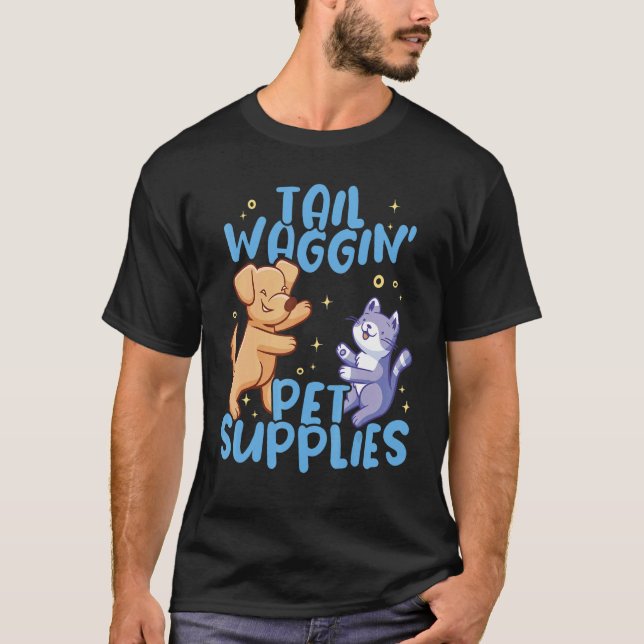 Camiseta Animais Pet Store Tail wagginu2019 material de est (Frente)