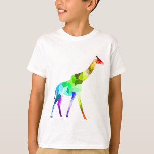 Camiseta Animais-presente de girafa-arco-íris coloridos