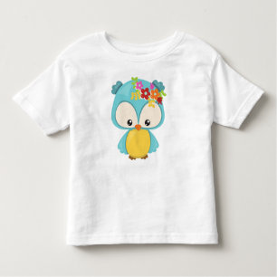 Camiseta Animais primavera, Coruja Fresca, Coruja Pequena,