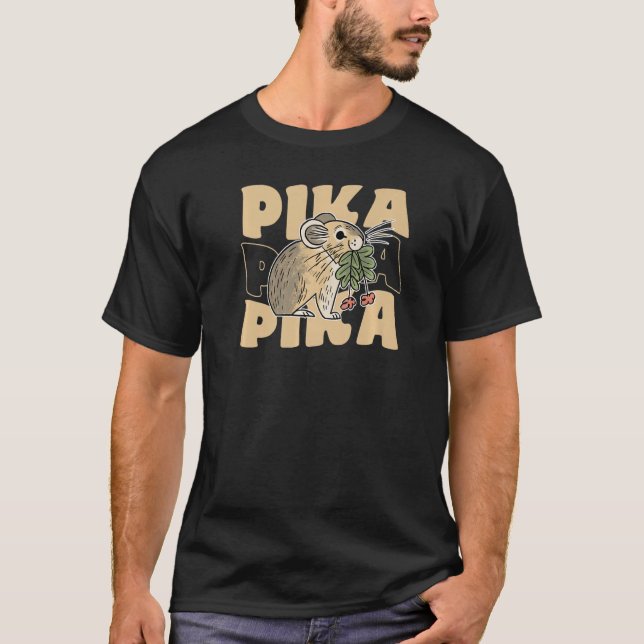 Camiseta Animais Retro Groovy Pika (Frente)
