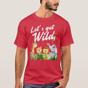 Camiseta Animais Safari Do Partido Zoológico Das Mulheres P