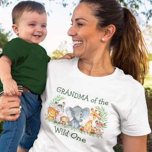 Camiseta Animais Safari Selvagens de Um primeiro aniversari