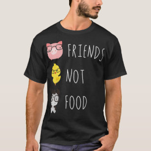 Camiseta Animais São Amigos Não Comidas Vegan Comida Estilo