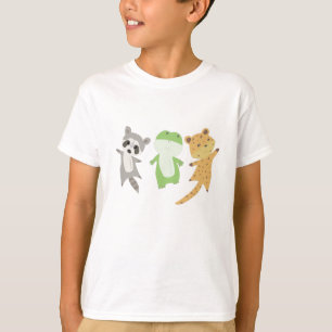 Camiseta Animais Sapos-leopardo-guaxinim