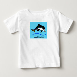 Camiseta Animais selvagens - Adoro DOLFINS - Azul marinho -