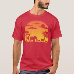 Camiseta Animais Selvagens Africanos Safari Pôr do Sol amig