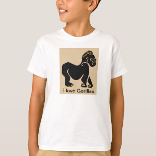 Camiseta Animais selvagens - Amo GORILLAS - Ape - Primato-