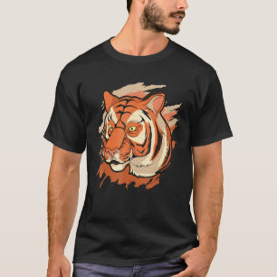 Camiseta Animais Selvagens Asiáticos Tigre de Predador de G
