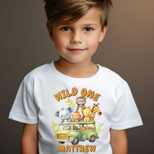 Camiseta Animais selvagens de safari meninos aniversário 