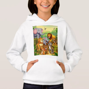 Camiseta Animais selvagens imprimem capuzes para raparigas
