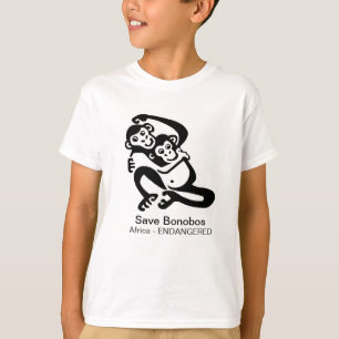 Camiseta Animais selvagens - Save BONOBOS - Chimpanzé - Áfr