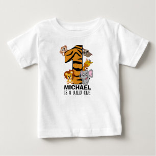 Camiseta Animais Selvagens Selvagens Cutes Safari Primeiro 