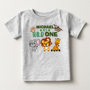 Camiseta Animais Selvagens Selvagens Safari Cute Primeiro A