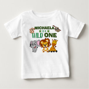 Camiseta Animais Selvagens Selvagens Safari Cute Primeiro A