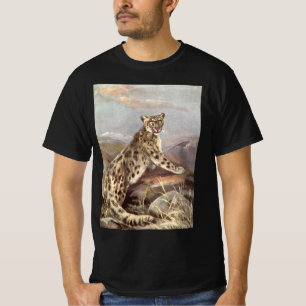 Camiseta Animais Selvagens Vintage, Leopardo da Neve por CE