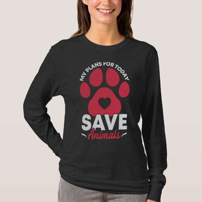 Camiseta Animais Sobre Conserv De Salvamento Dos Ativistas  (Frente)