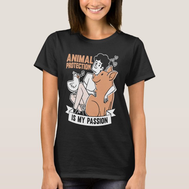 Camiseta Animais Sobre Conserv De Salvamento Dos Ativistas  (Frente)