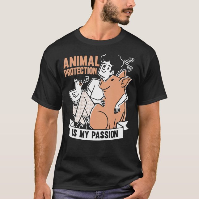 Camiseta Animais Sobre Conserv De Salvamento Dos Ativistas  (Frente)