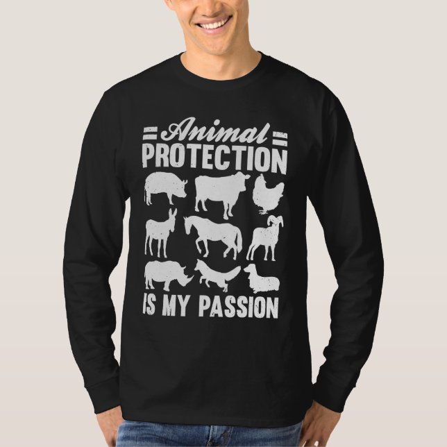 Camiseta Animais Sobre Conserv De Salvamento Dos Ativistas  (Frente)