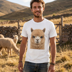Camiseta Animal Adorável e Fofo de Alpaca
