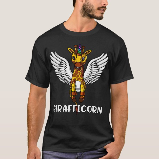 Camiseta Animal africano engraçado do unicórnio do girafa (Frente)