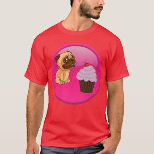 Camiseta animal anime desenho animado cachorro cupcake cere