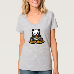 Camiseta Animal bonito do amante da pizza do urso de panda