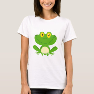 Camiseta Animal bonito verde anfíbio dos desenhos animados