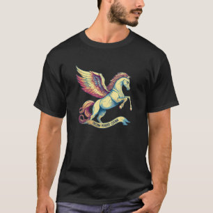 Camiseta animal cavalo pegasus mulheres homens aquarela