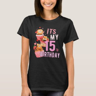 Camiseta Animal Cupcake Its My 15th Birthday  Girl 15 Year 