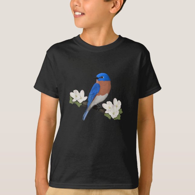 Camiseta Animal da Ave-Pássaro-Azul (Frente)
